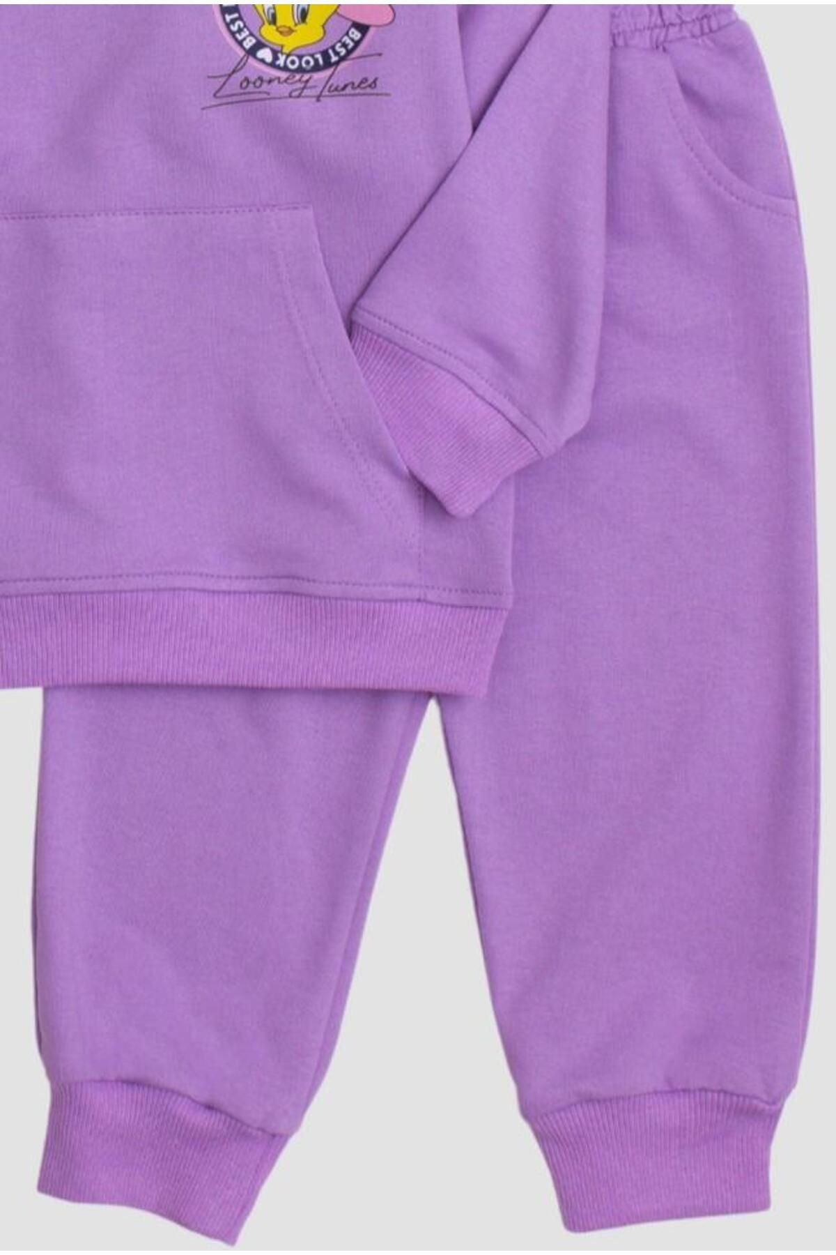 Tweety Lones Tunes Baskılı Oversize Alt Üst Bebek Çocuk Eşorfman Takımı